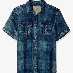 Buffalo David Bitton Men's Faded Acid Wash  Cotton  Shirt